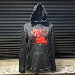 Under Armour Boys Gray w Red‎ Graphics Athletic Hoodie Size YXL